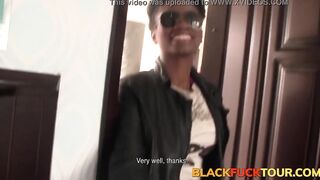 Ebony Beach Goddess Pounded into Both Holes