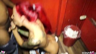 STRANGER BLOWN OFF AT GLORYHOLE – German fit teenie Anni