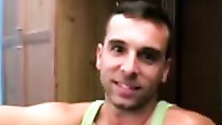 After a twink blowjob comes a really nice doggy style shag