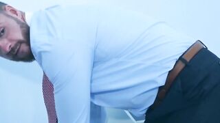 Bearded businessman Dani Robles fucked raw by kinky doctor