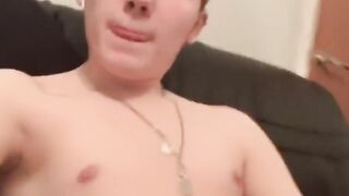 Twink makes a homemade video of intense solo masturbation