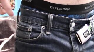 Straight young thug demonstrates his masturbation technique