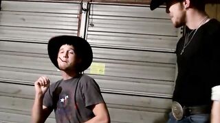 Amateur cowboys Ty and Lee wanking their cocks in the garage
