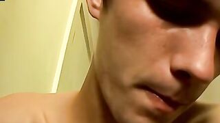 Skinny straight thug with big dick masturbates solo and cums