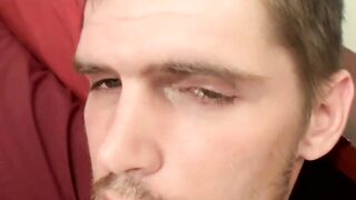 Gorgeous amateur twink Nolan jerks his hard prick on a bed