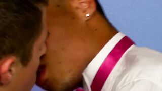 Beautiful slim twink bounces on rock solid cock and cums