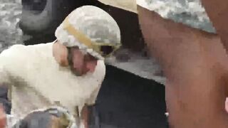 Soldier gets fucked in the asshole by another big dick soldier