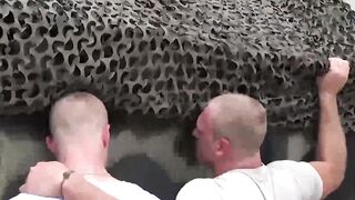 Hard anal sex in the army with four big dick soldiers