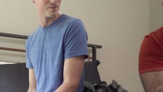 Bald and buffed dude Bishop Angus gets his ass hole drilled deep by Mark Winters