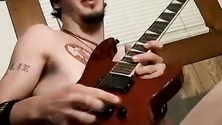Str8Thugs.com - Straight thug Axel strums his cock while playing with his guitar