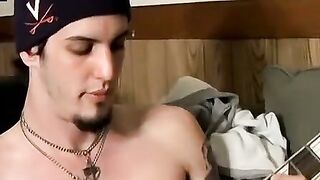 Str8Thugs.com - Straight thug Axel strums his cock while playing with his guitar