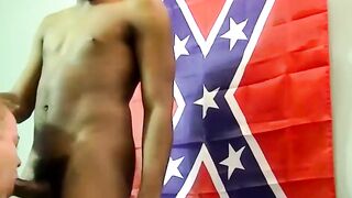 JoeSchmoeXXX.com - Muscular black stud pounds white guy's ass with his bare cock