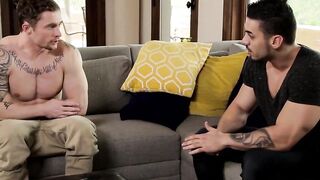 BuddiesNextDoor.com - Hunky dudes Markie and Arad's fierce couch fuck leaves them exh