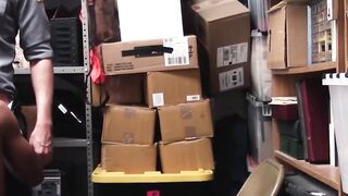 BoyPunish.com - Cute ebony thief's bareback fucking by a big-dicked security guy in a