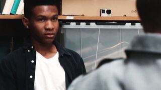 BoyPunish.com - Cute ebony thief's bareback fucking by a big-dicked security guy in a