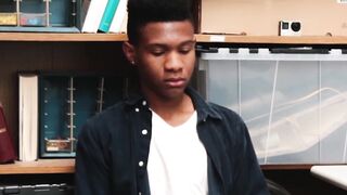 BoyPunish.com - Cute ebony thief's bareback fucking by a big-dicked security guy in a