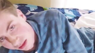 GayStepBros.com - Hot twink explodes with pleasure while stepbro's bare cock fills hi