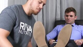 MaleFeetXXX.com - Nathan L's lustful feet sucking session with hunky Dan Edward's eag