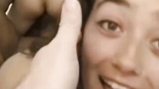 Petite brunette teen and Asian cutie interracially fucked