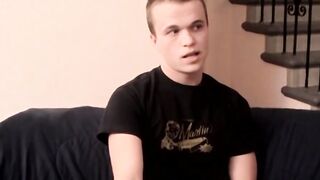 Handsome cute Holden shares his cock stroking and sexy feet with the guys