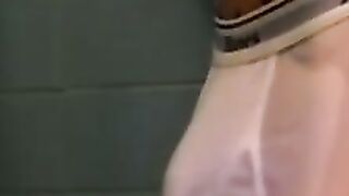 Amateur tattooed twink with a tan showers in classics porn