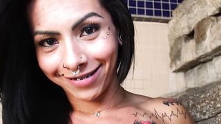 Hot tranny teasing with her beautiful ass and jerks off