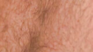 Mature chubby amateur strokes his small dick and cums