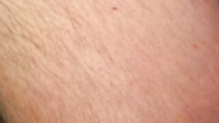 Mature chubby amateur strokes his small dick and cums