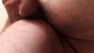 Inked and straight thug cums after hard jerking off action