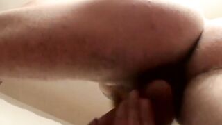 Horny twink York Reid having a long slow stroke on a bed