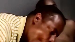 Cute black amateur stretching older white perv
