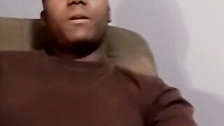 Cute black amateur stretching older white perv