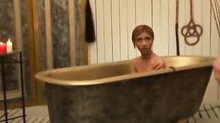 PussyCatsLatex.com - Fiery babe's spanking and dom cum feast