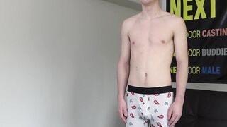 Young pale guy Kristopher Nixon wanks and has some fun solo