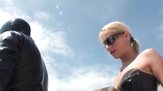 Arse Stretching On The Beach