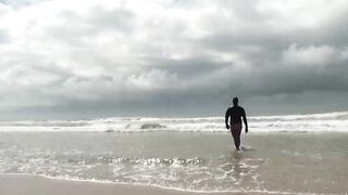 Arse Stretching On The Beach
