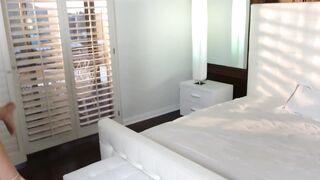 Petite Asian beauty gets her pretty face blasted with cum