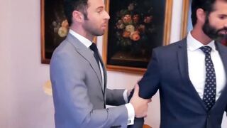 PlayingMen.com - Stud gets his butt hole drilled by businessman as he moans with plea