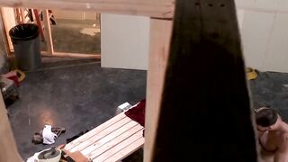 RagingXXX.com - Bareback threesome with muscular hunks on a construction site