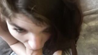 Young babe Vanesa Vyne cum sprayed after threesome sex