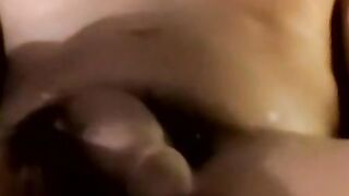 Young black amateur strokes cock and cums in mature mouth