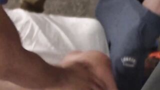Tattoed hunk moans in while getting a blowjob