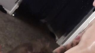 Tattoed hunk moans in while getting a blowjob