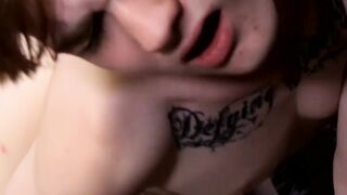 Young Skyler Dallon rimmed before big dick spitroast