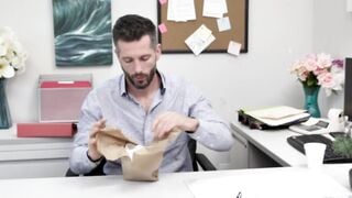 Kyaa Chimera teaches Mike Mancini some naughty office etiquette