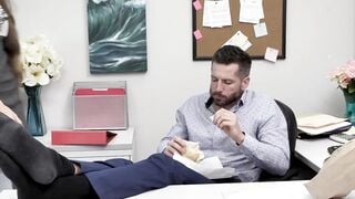 Kyaa Chimera teaches Mike Mancini some naughty office etiquette