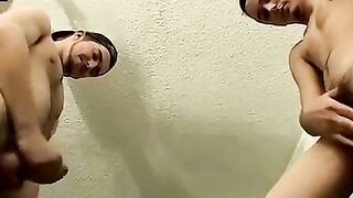 Str8Thugs.com - Three horny dudes meet up for a group cock stroking and cum shot fest