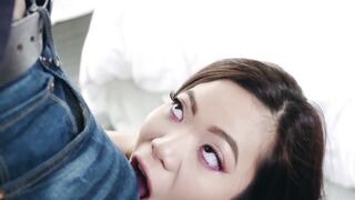 Little Asian stunner doggystyled and treated with spunk