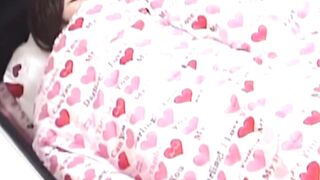 Japanese cutie masturbating over her panties