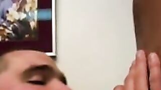 Masturbation and big dick blowjob with twinks with tats